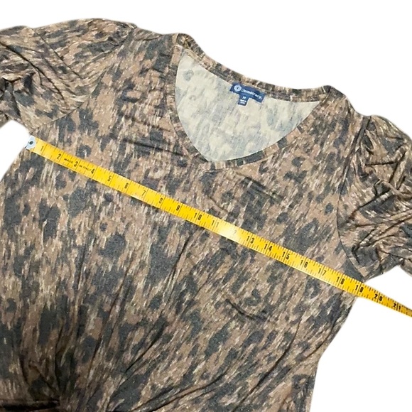 Democracy Front Twist Animal Print Smocked Blouse - Picture 9 of 9